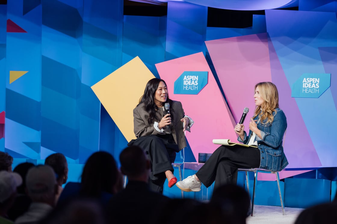 Dr. Priscilla Chan and Becky Quick of CNBC, at the Aspen Ideas: Health Festival in June, discussing how Biohub is using AI-powered biology to transform how scientists understand cells and disease.